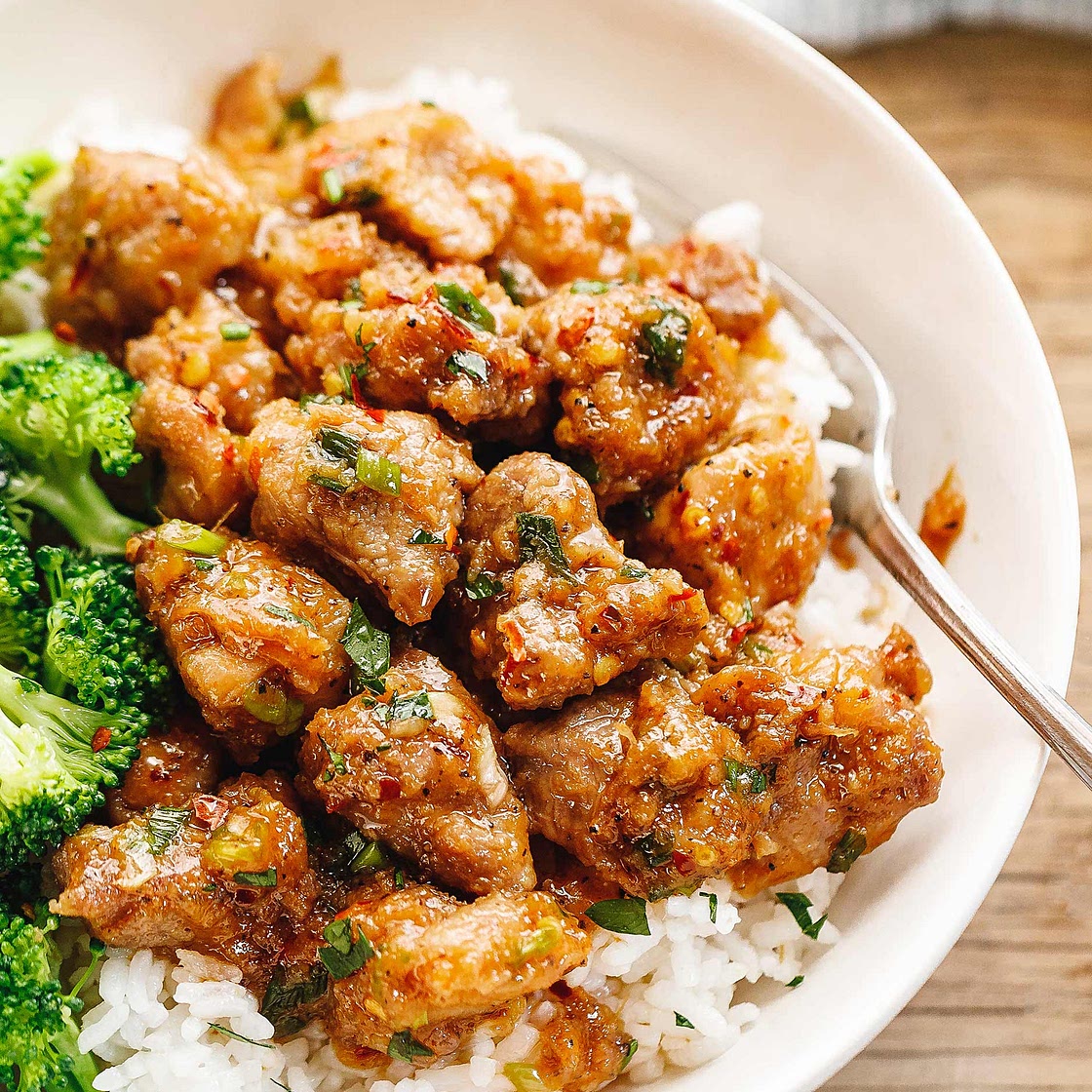 Honey Garlic Pork Rice Bowl