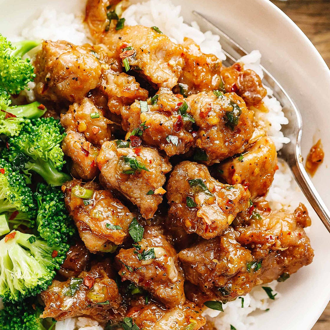 Honey Garlic Pork Rice Bowl