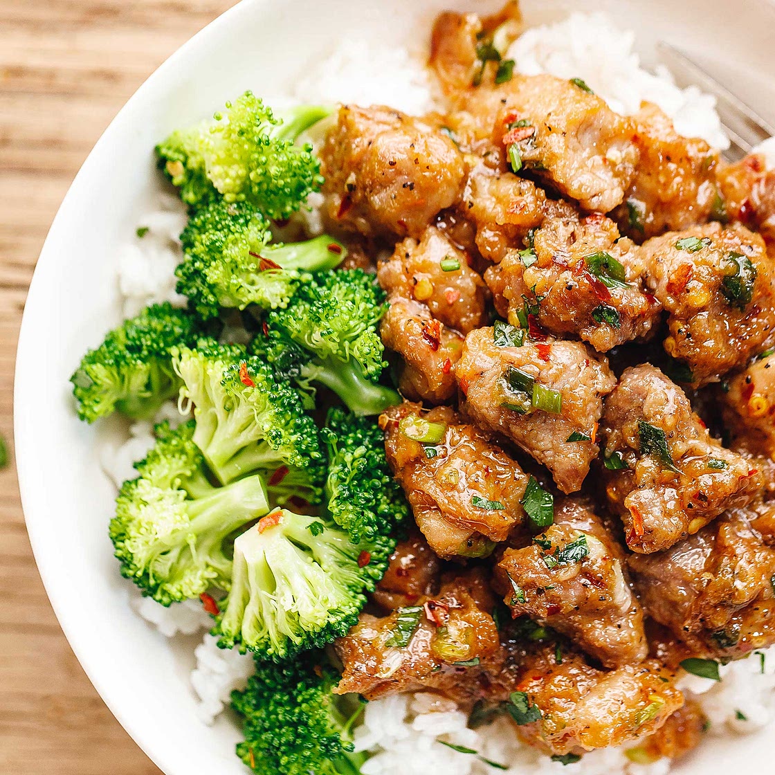 Honey Garlic Pork Rice Bowl