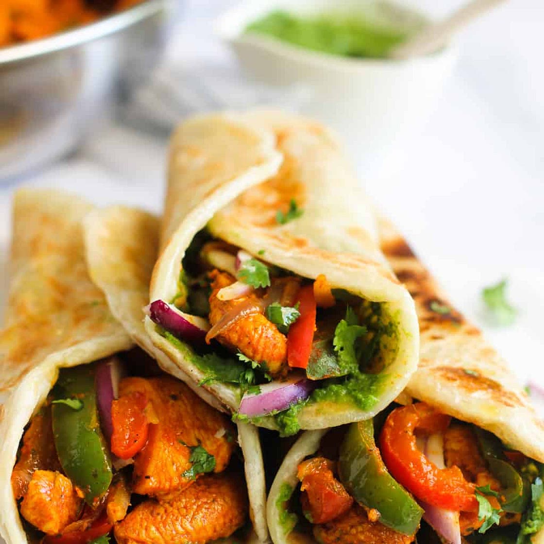 The BEST Chicken Kathi rolls