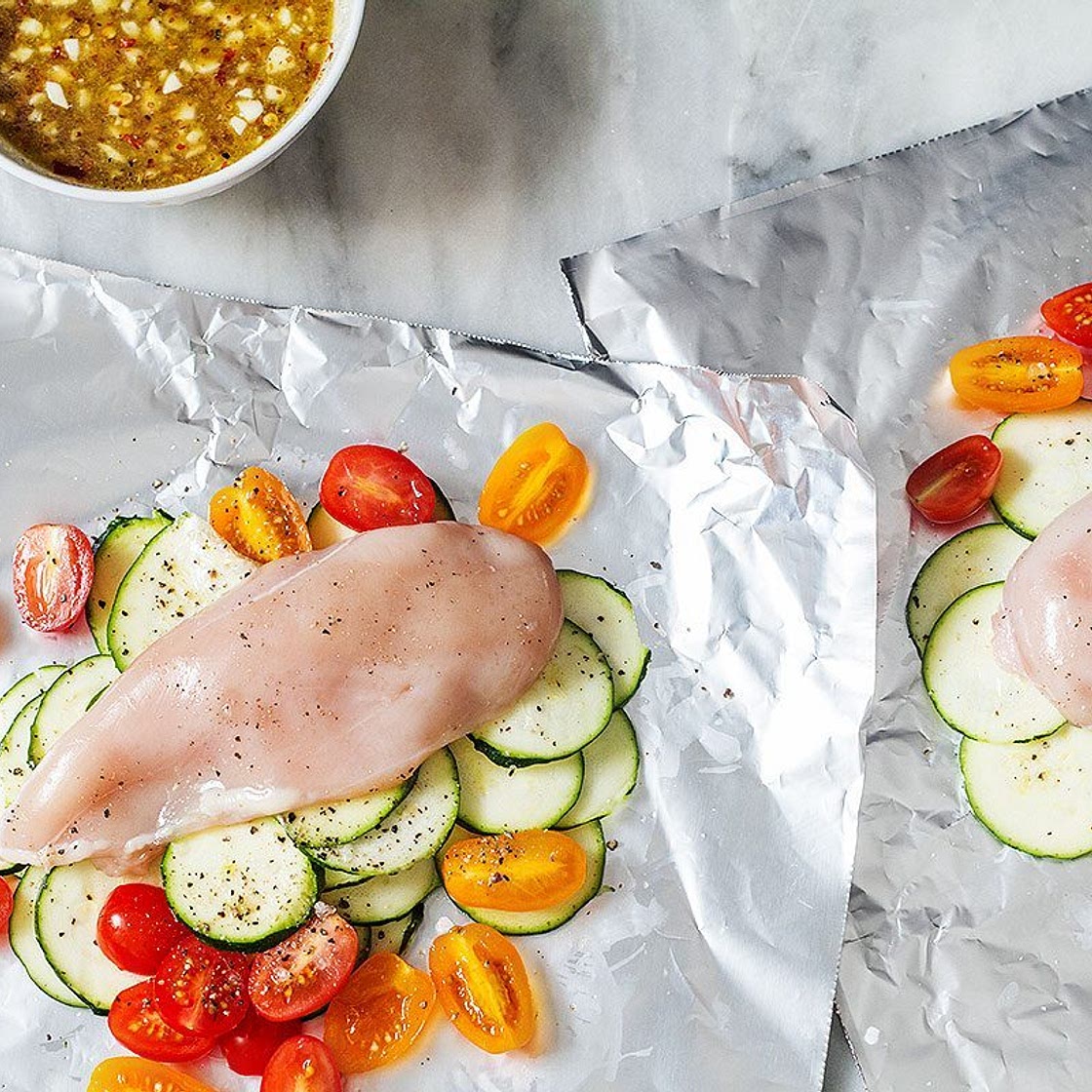Honey Dijon Chicken and Veggies Foil Packs