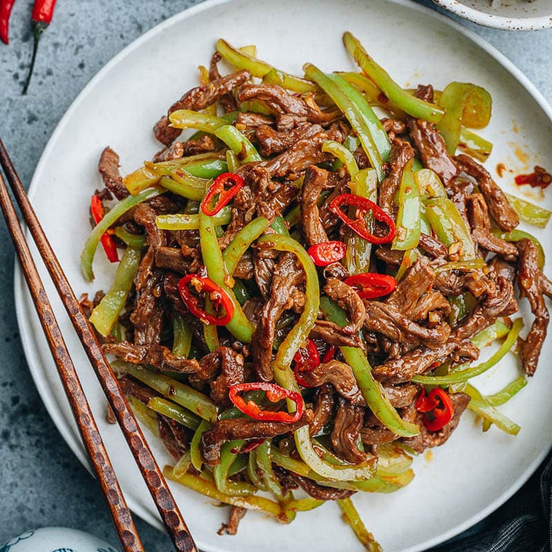 Shredded Beef and Pepper Stir Fry (青椒肉丝)