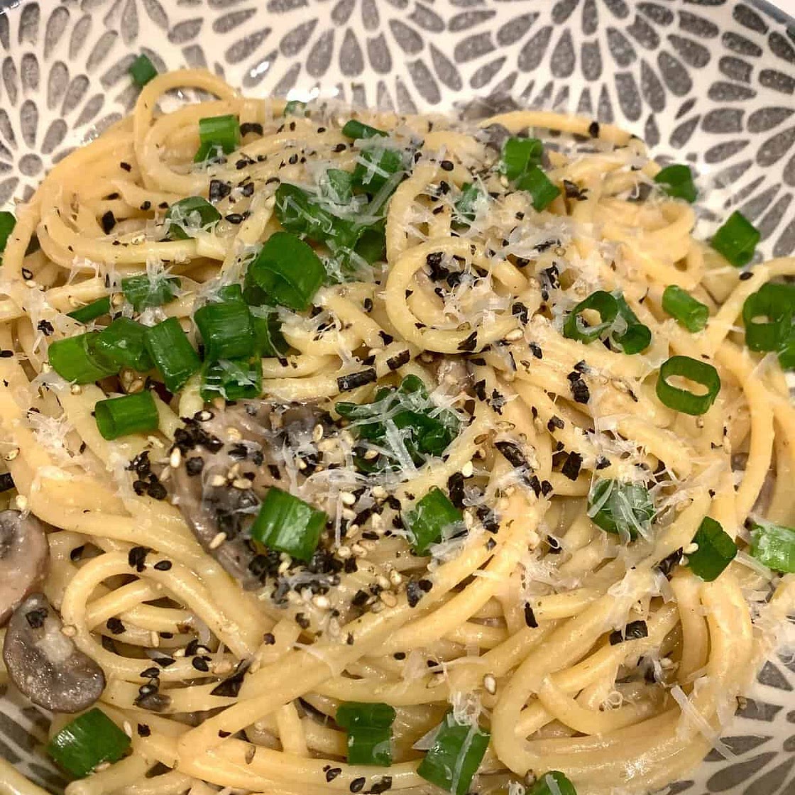 One Pot Miso Mushroom Bucatini