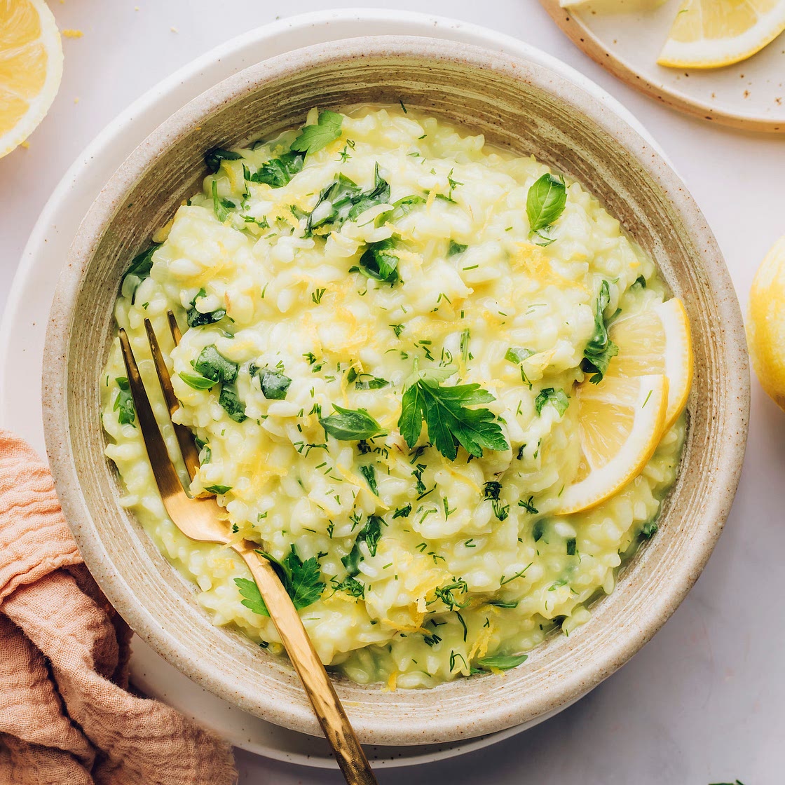 Lemony Risotto with Fresh Herbs & Garlic