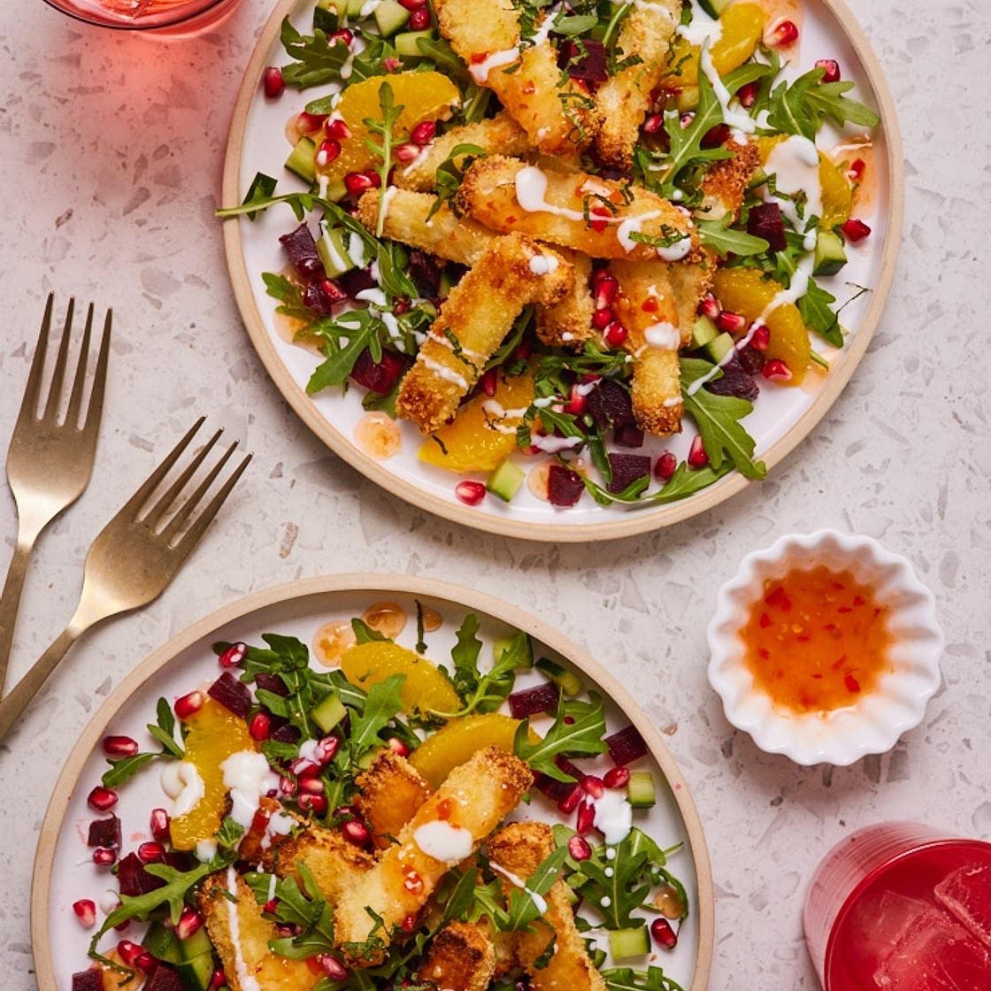 Halloumi Fries Salad | Slimming & Weight Watchers Friendly