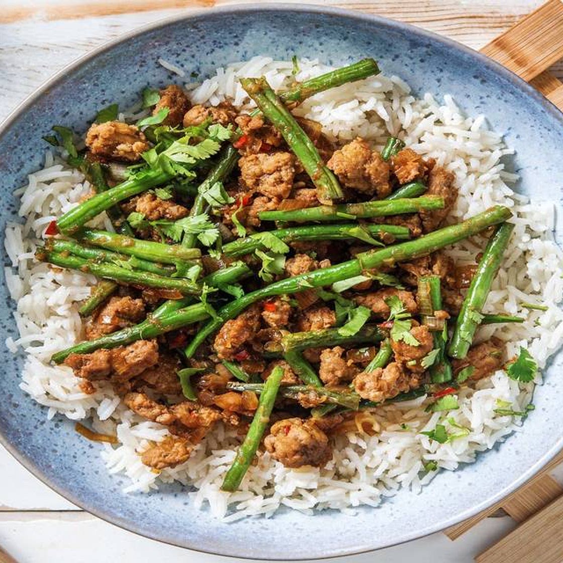 Thai 'Pad Krapow Moo' with Green Beans and Cilantro