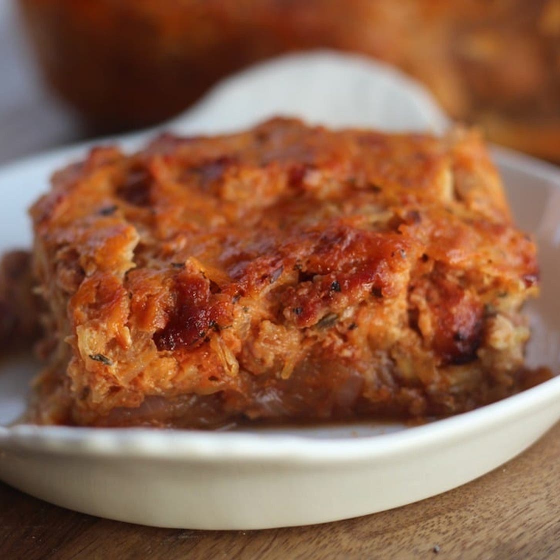 Almost 5 Ingredient Pizza Spaghetti Pie