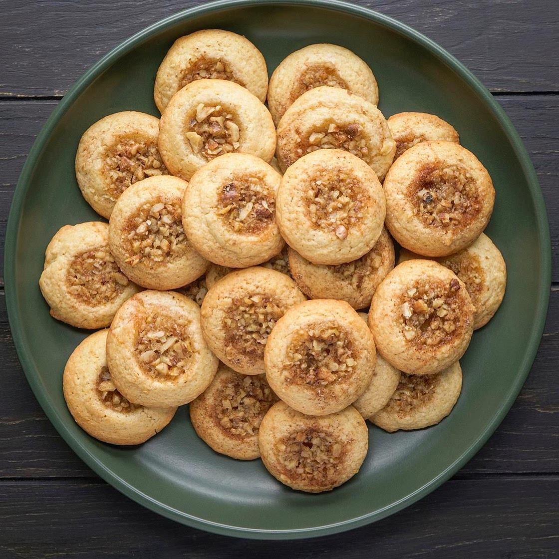 Baklava Thumbprint Cookies