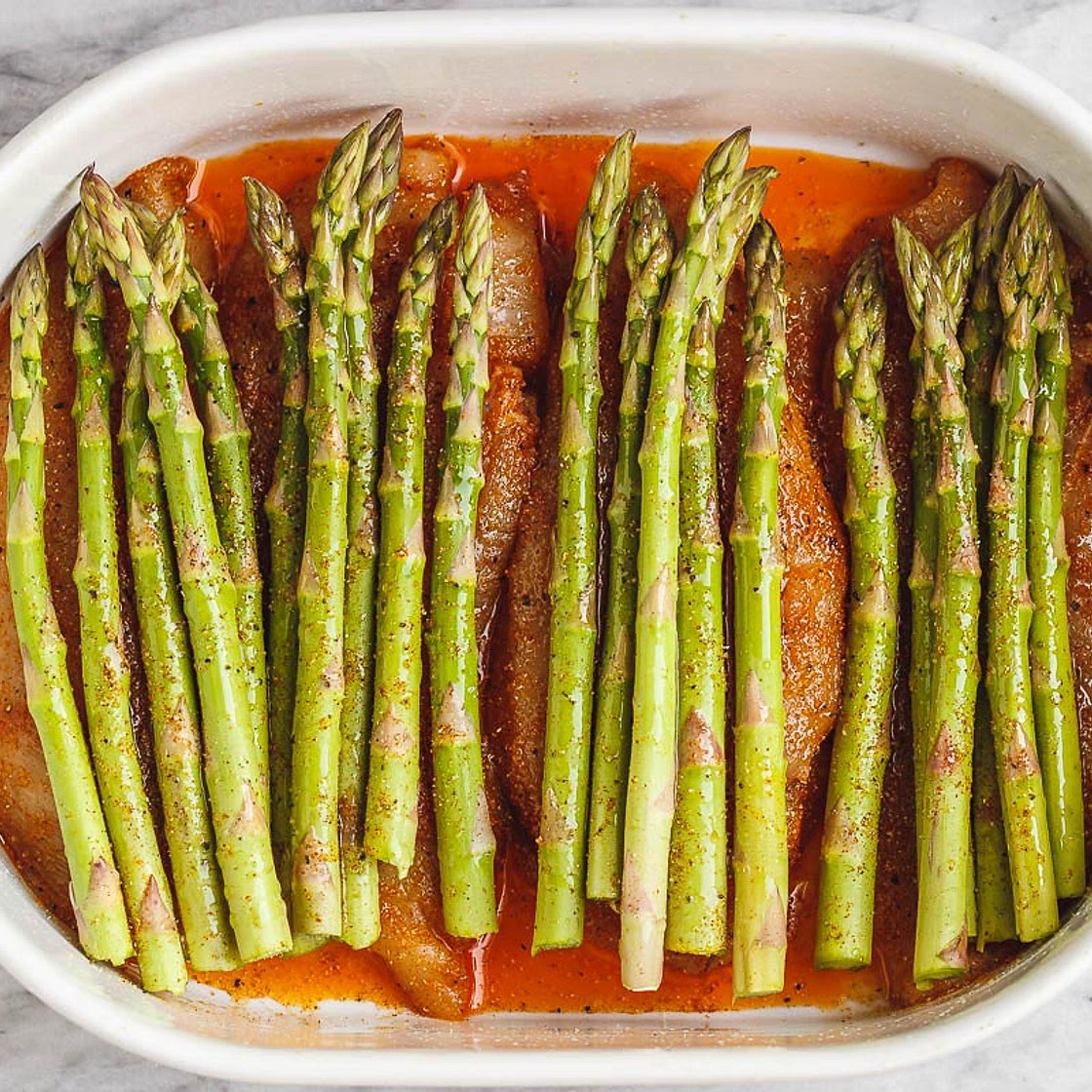Chicken Casserole with Asparagus and Mozzarella