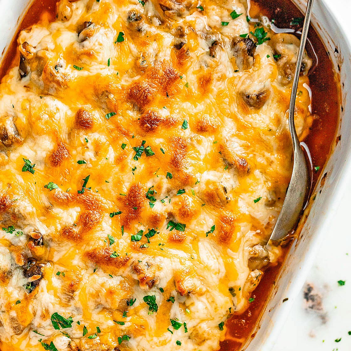 Garlic Mushrooms Chicken Casserole with Parmesan
