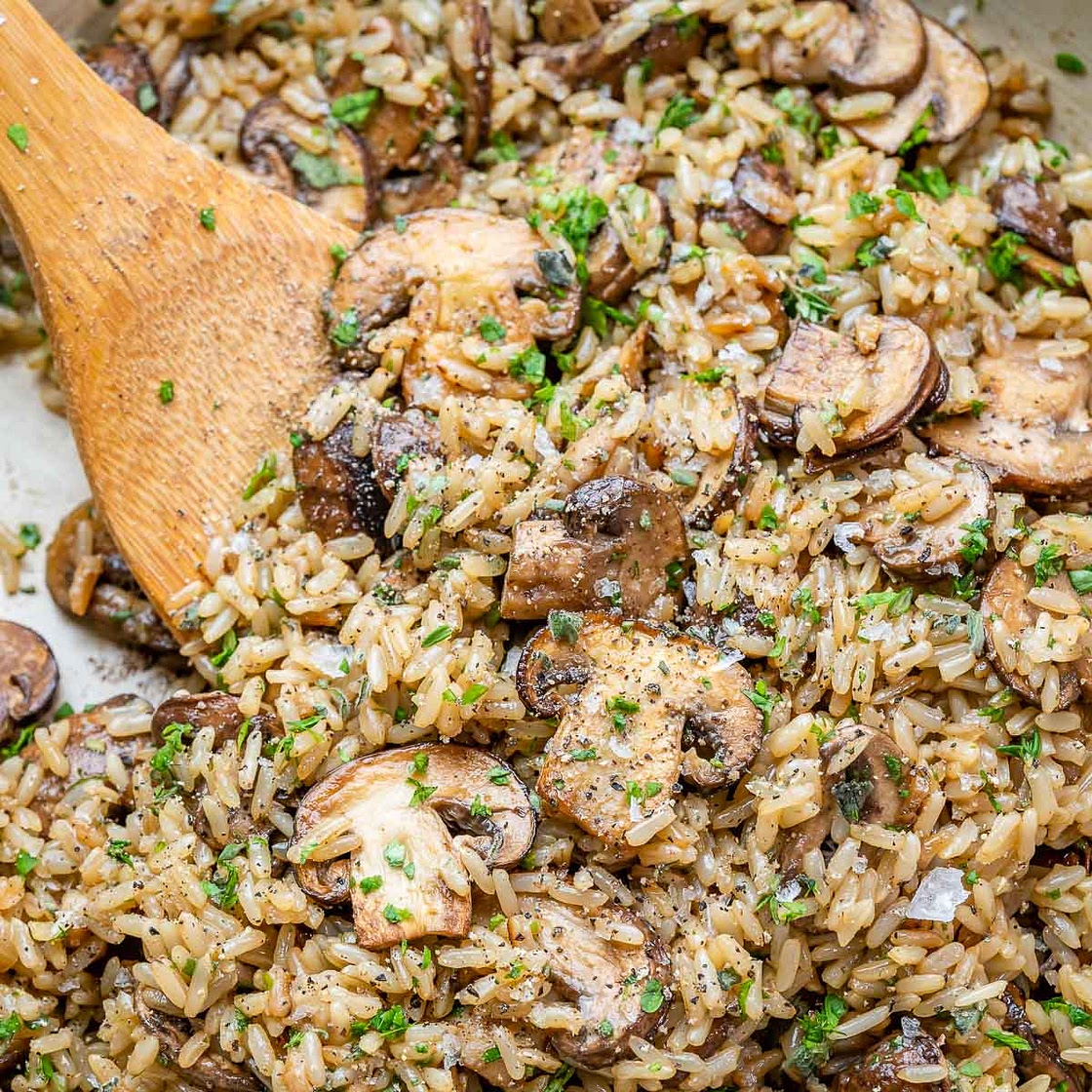 Herbed Mushroom Brown Rice