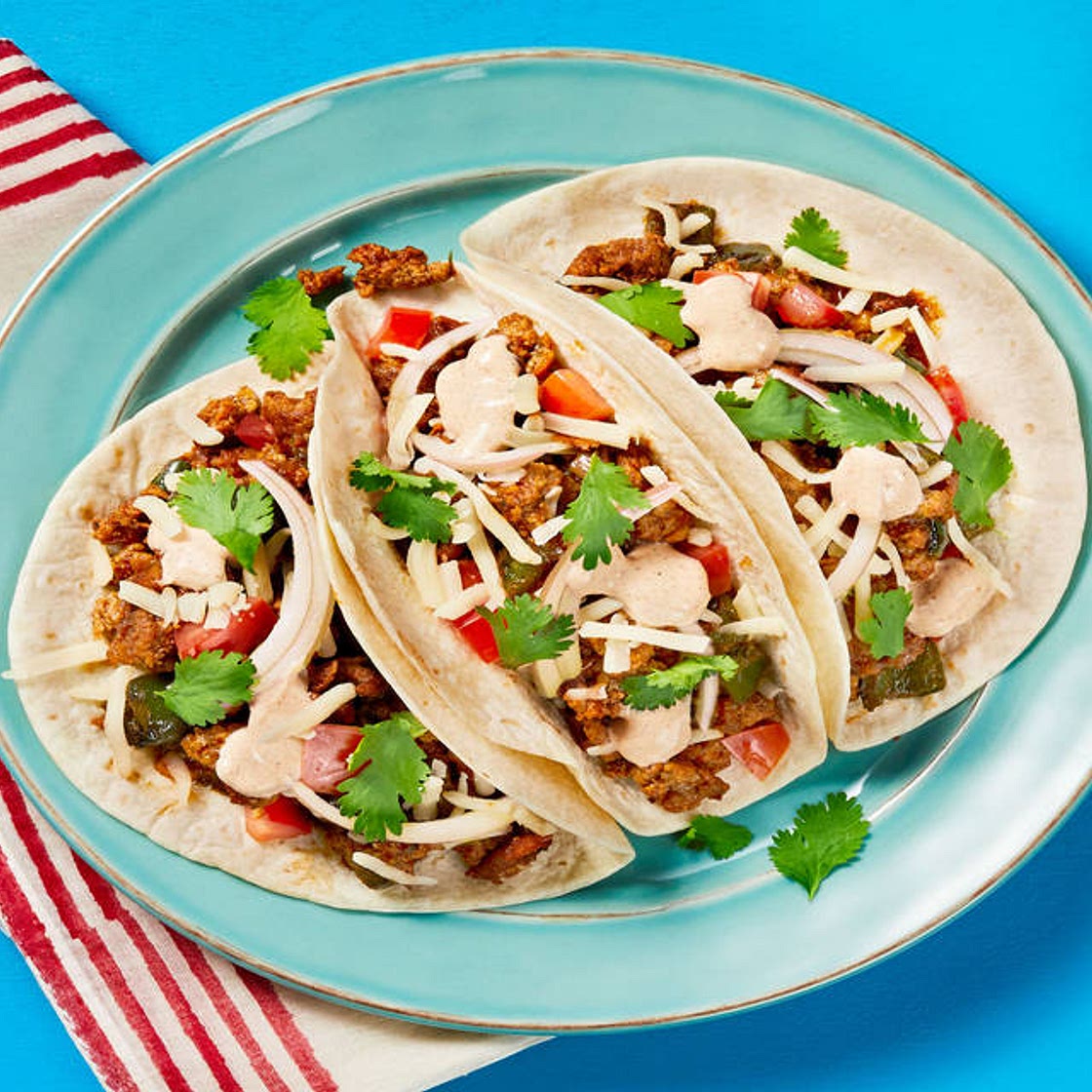 Pork Carnitas Tacos with Pickled Onion & Monterey Jack Cheese