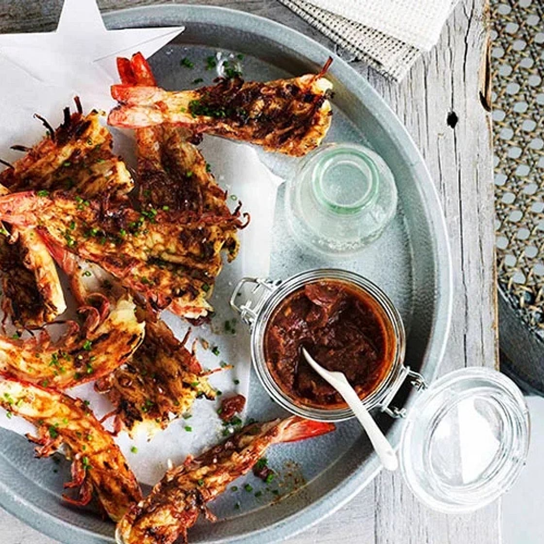 Barbecue prawns