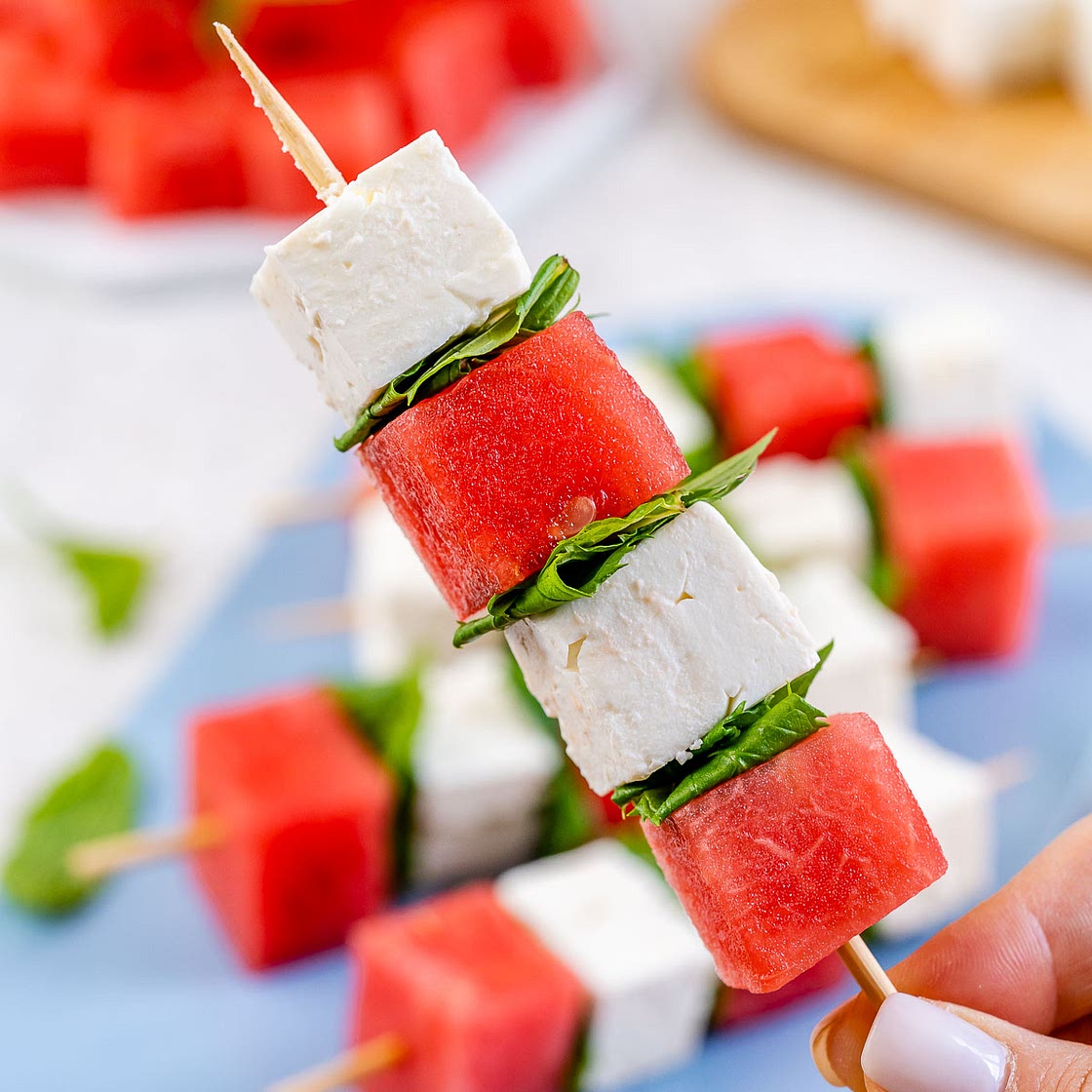 Watermelon + Feta + Mint Skewers