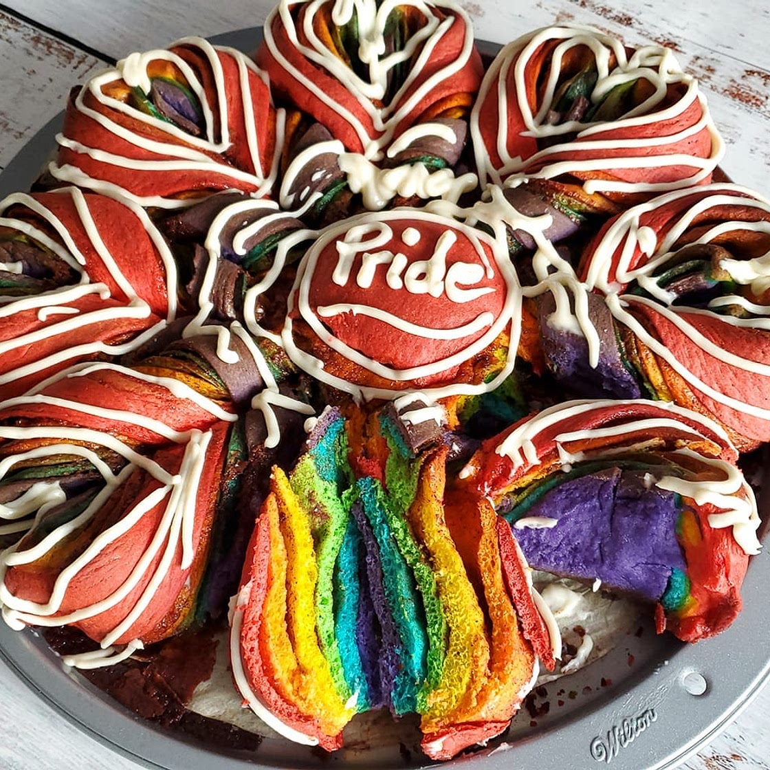 Rainbow Flower Cinnamon Bread