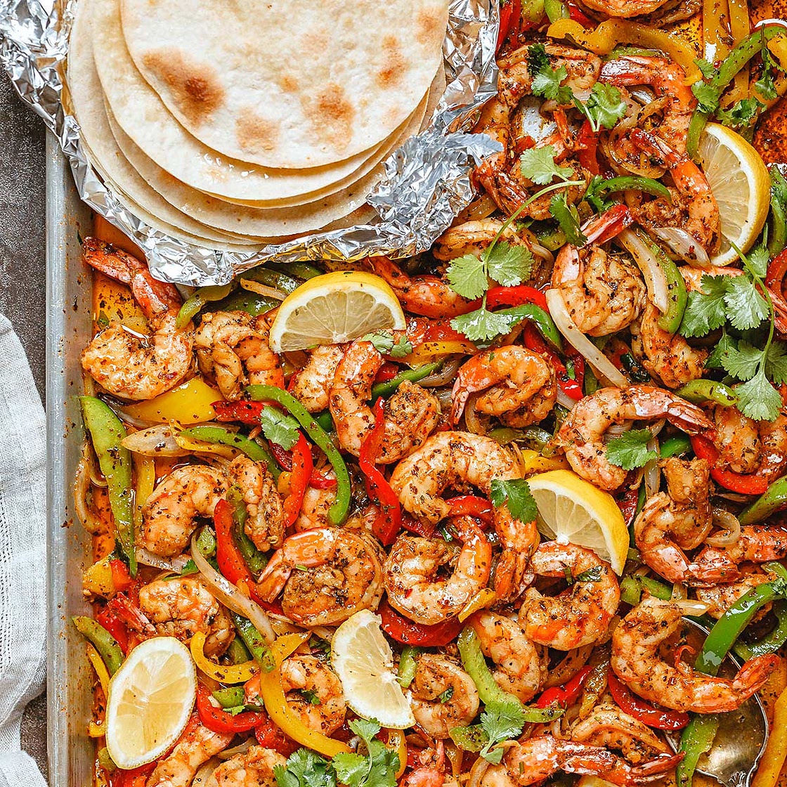 Sheet Pan Shrimp Fajitas