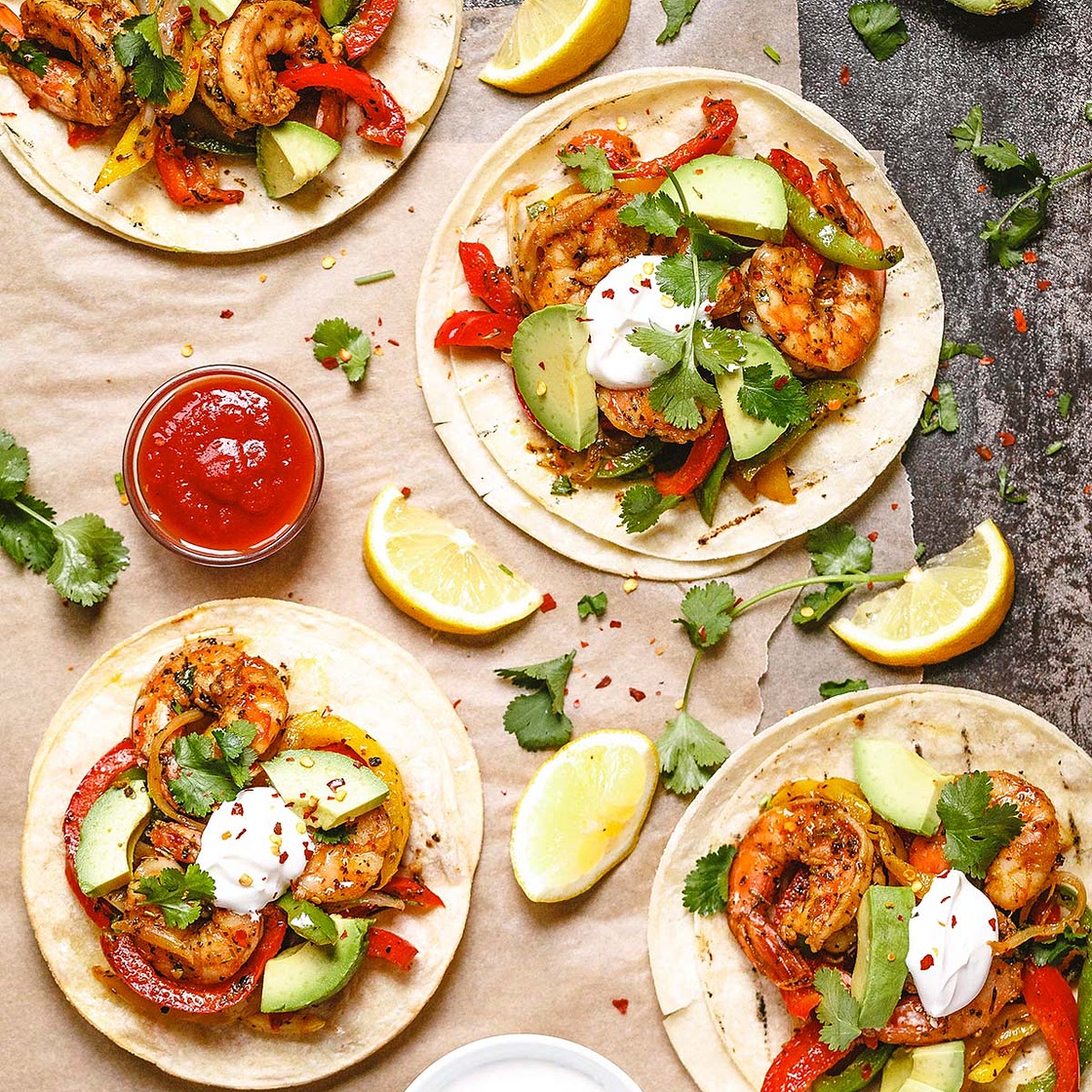 Sheet Pan Shrimp Fajitas