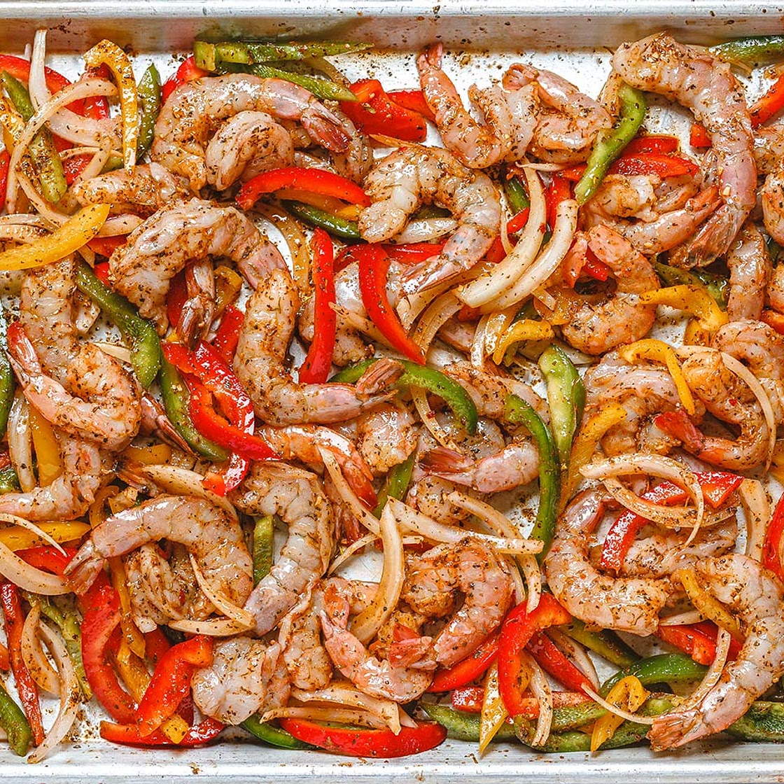 Sheet Pan Shrimp Fajitas