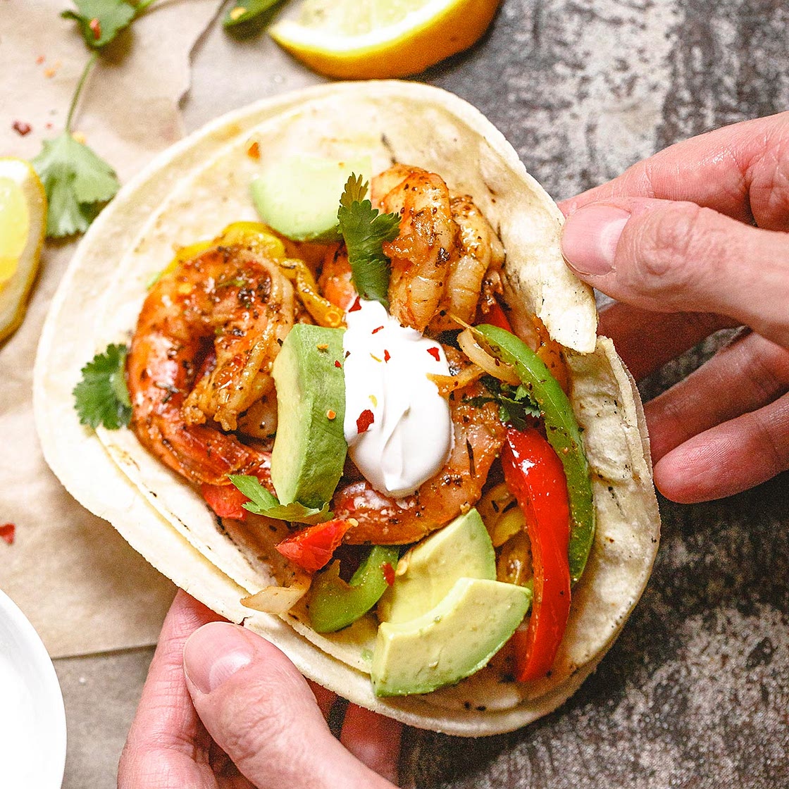 Sheet Pan Shrimp Fajitas