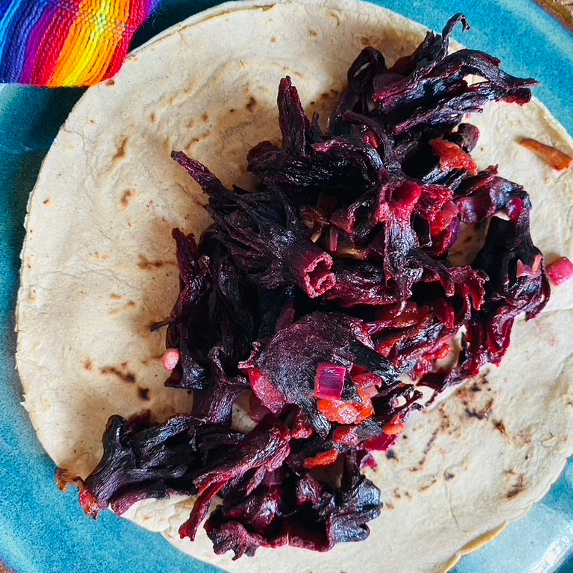 Hibiscus Flower Tacos (Tacos de Jamaica)