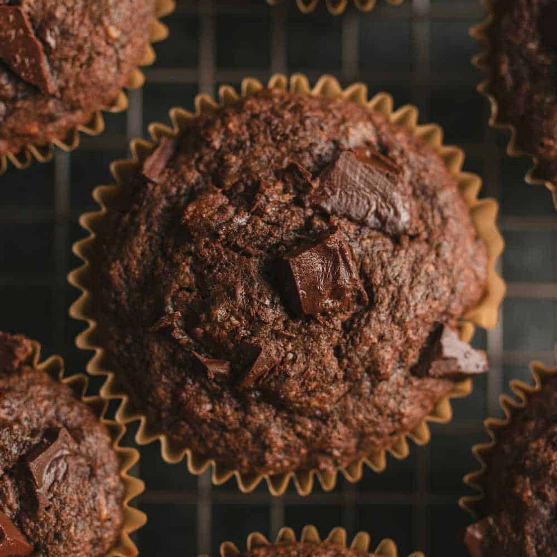 Chocolate Banana Buckwheat Flour Muffins