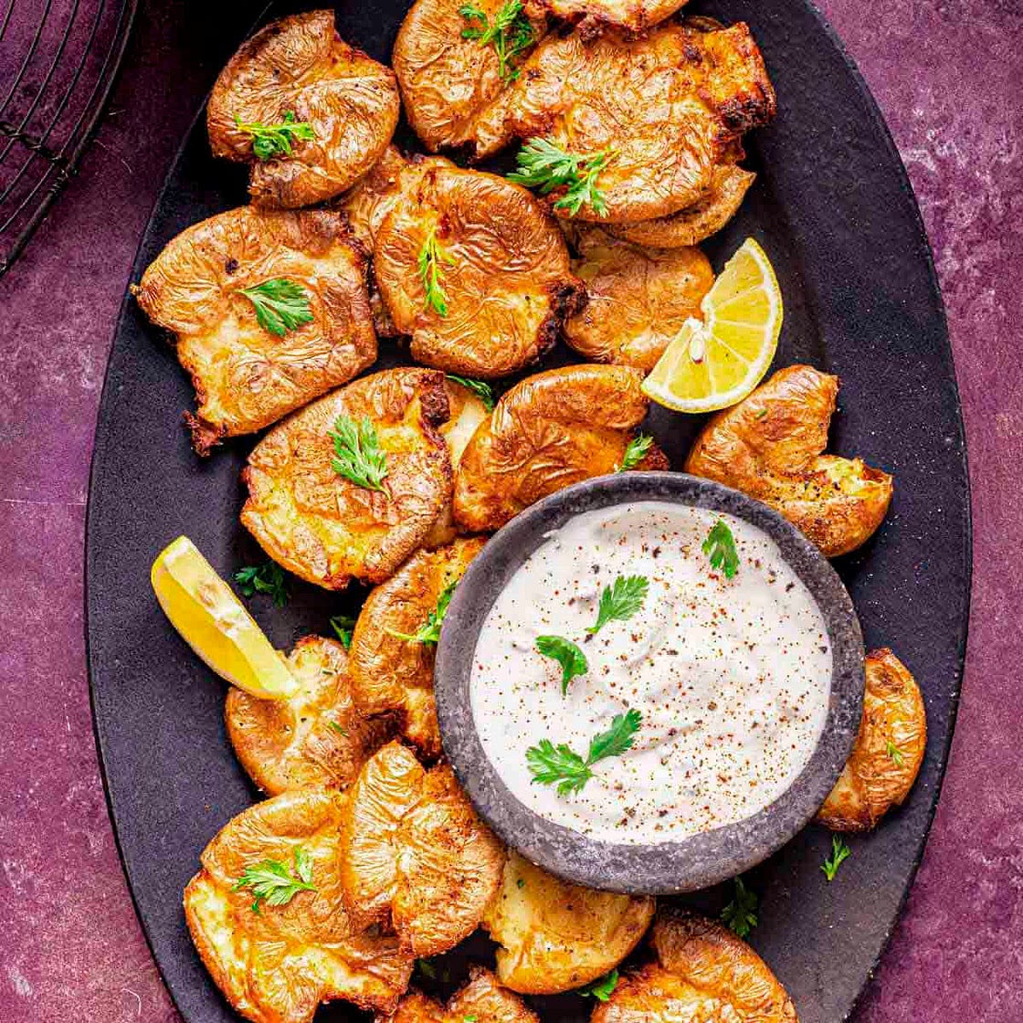 Air fryer Smashed Potatoes (Easy & Crispy!)