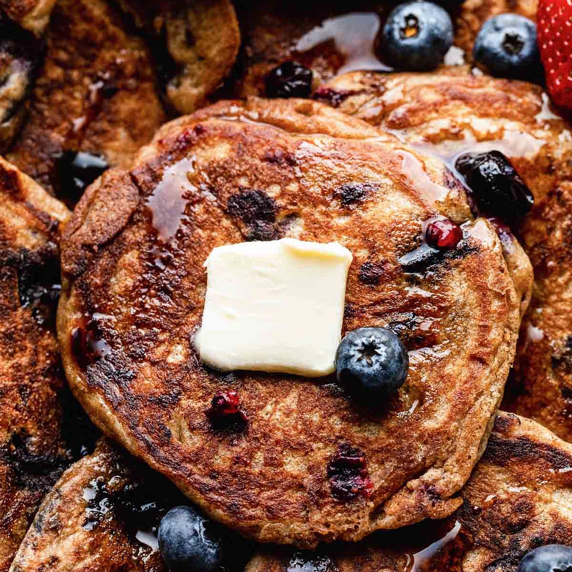 Whole Wheat Blueberry Pancakes