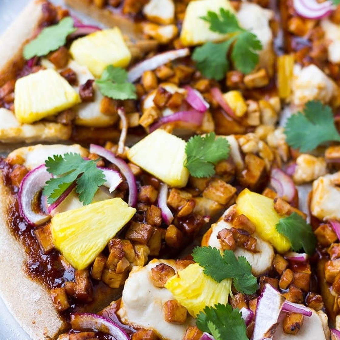 Hawaiian BBQ Vegan Pizza