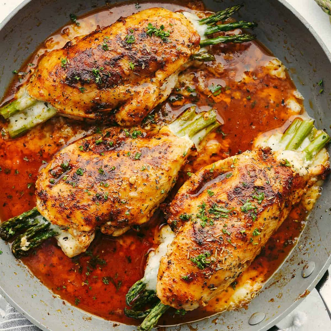 Cheesy Asparagus Stuffed Chicken