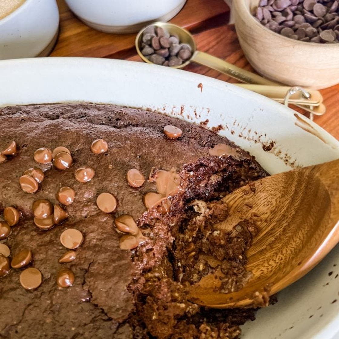 Protein Packed Brownie Batter Oatmeal Bake