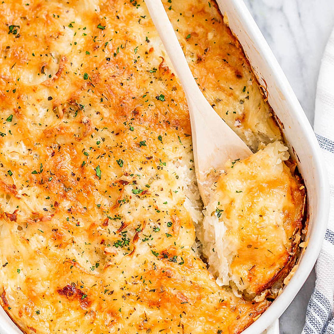 Loaded Potato Casserole with Bacon and Cream Cheese
