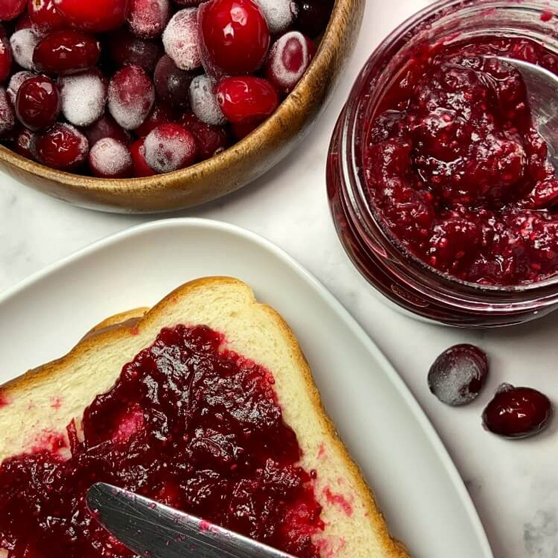 Low Sugar Cranberry Chia Jam