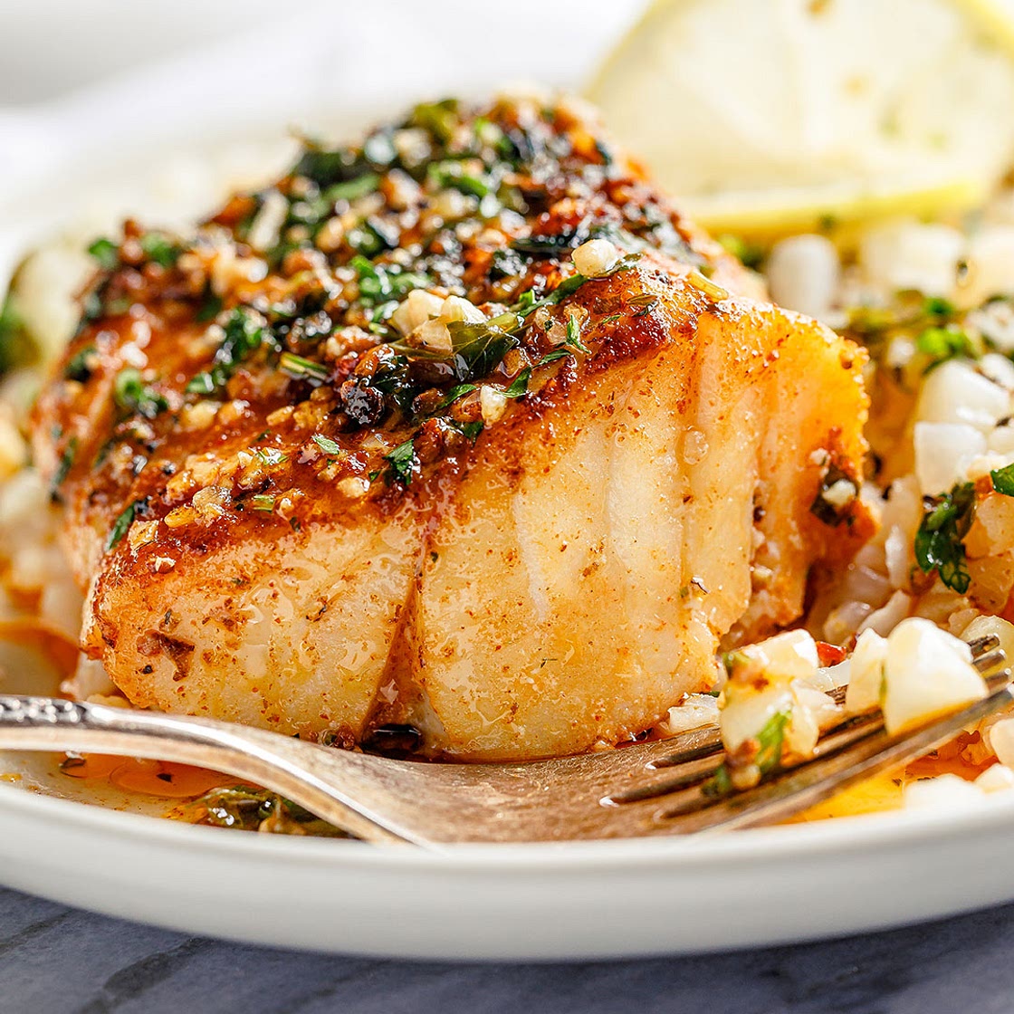 Lemon Garlic Butter Baked Cod Fillets