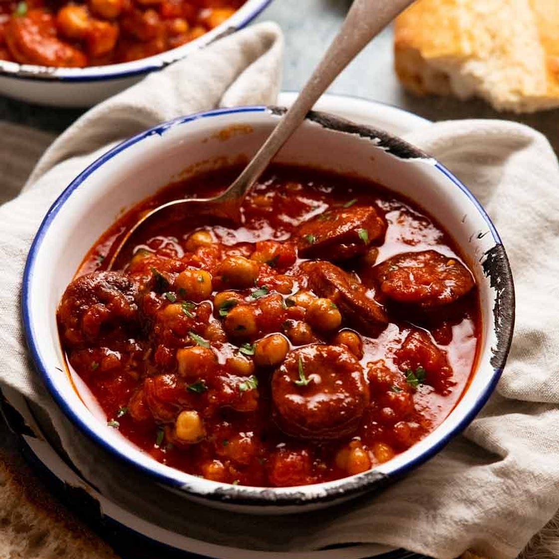 Chorizo chickpea stew (fast)