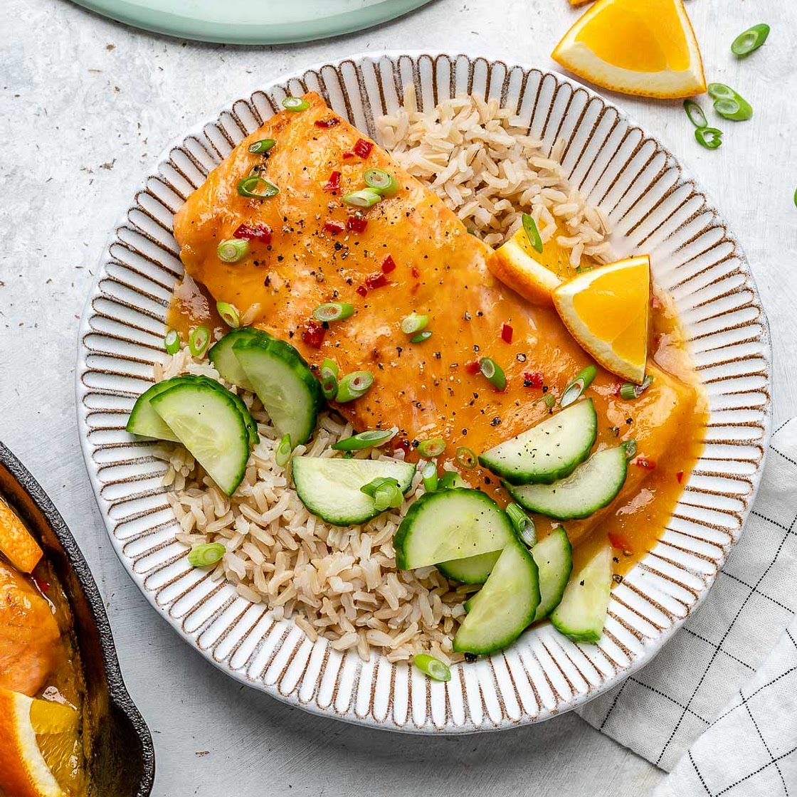 Sweet + Spicy Saucy Orange Salmon