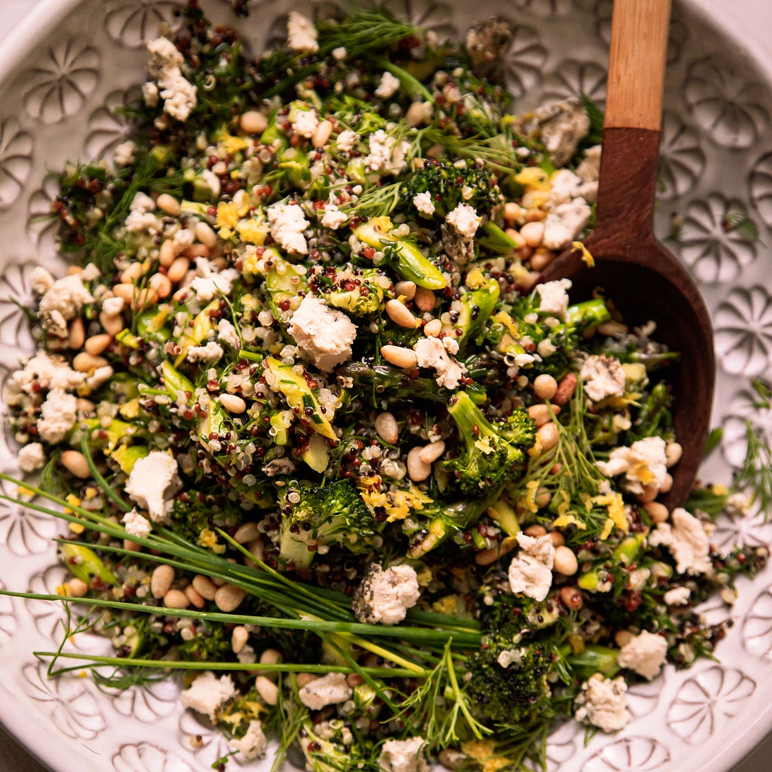 Green Love Quinoa Salad with Lemon Garlic Vinaigrette
