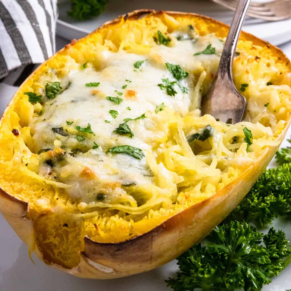 Creamy Pesto Spaghetti Squash