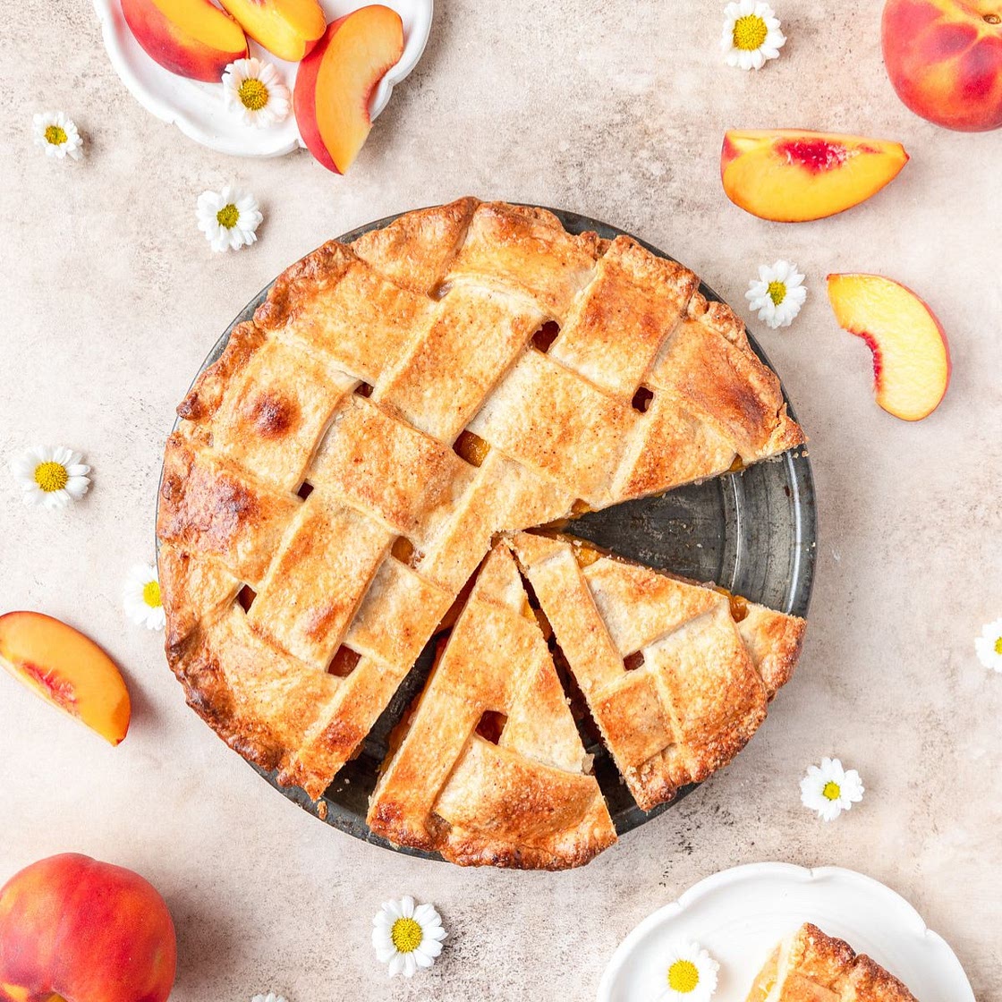 Bourbon Peach Pie with Brown Butter Pie Crust