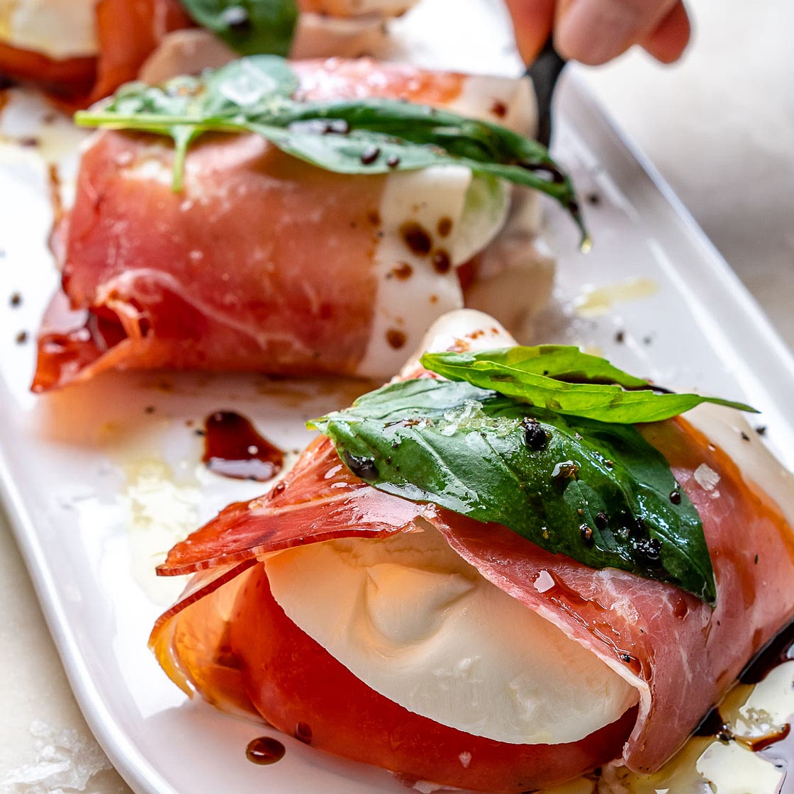 Prosciutto Wrapped Caprese Bites