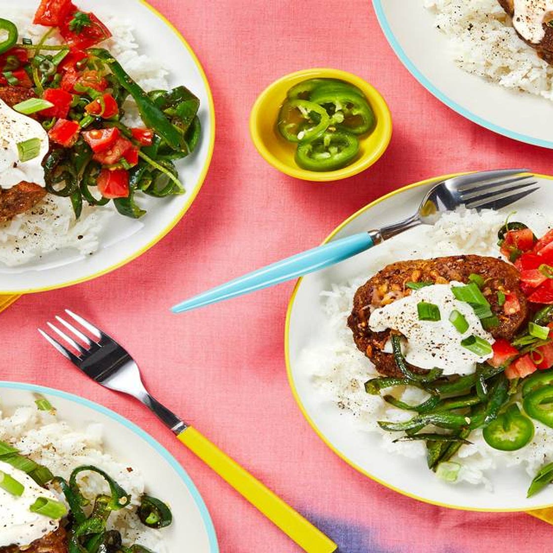 Cheesy Stuffed Mexican Meatloaves with Rice and Pickled Jalapeño