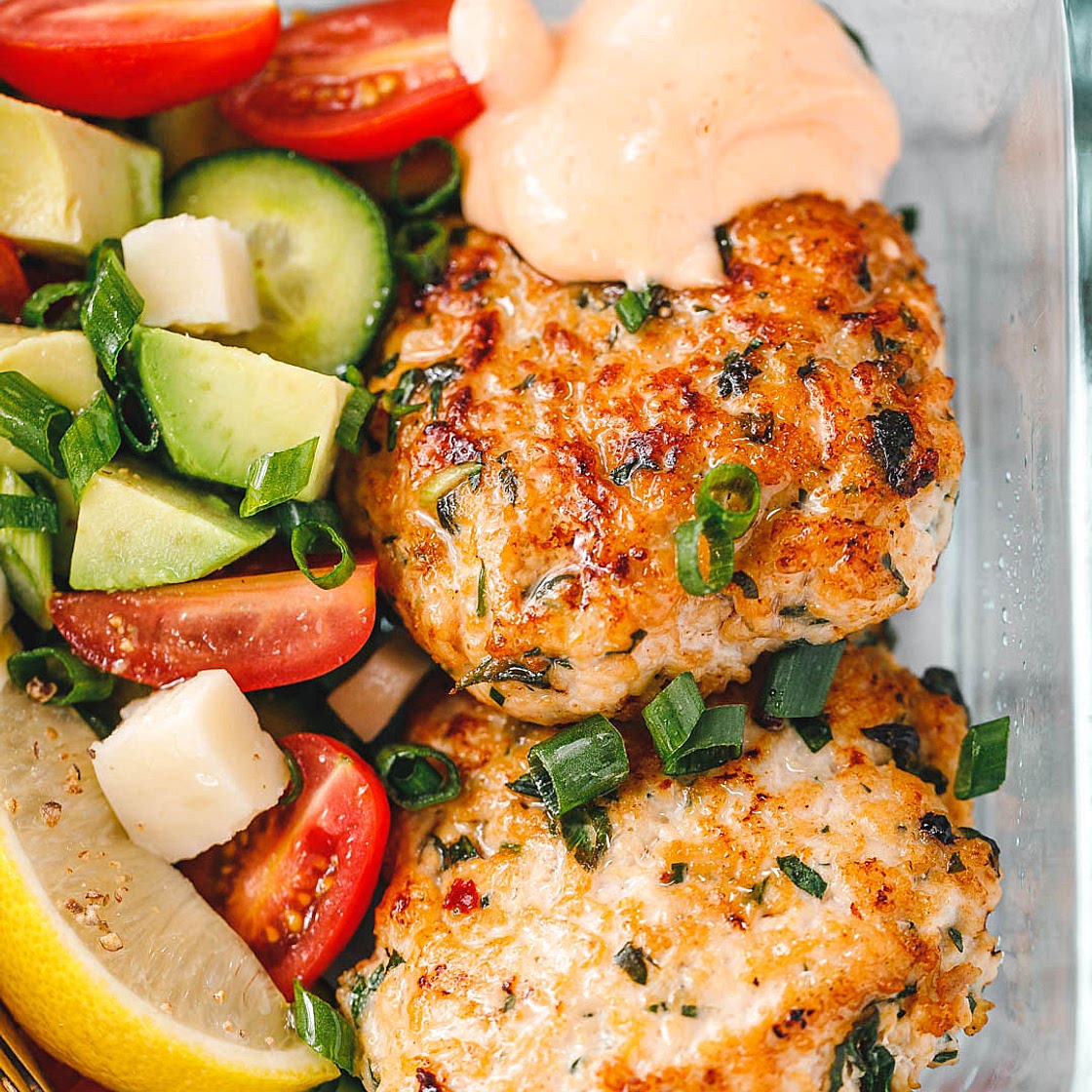 Meal Prep Chicken Patties & Veggie Salad