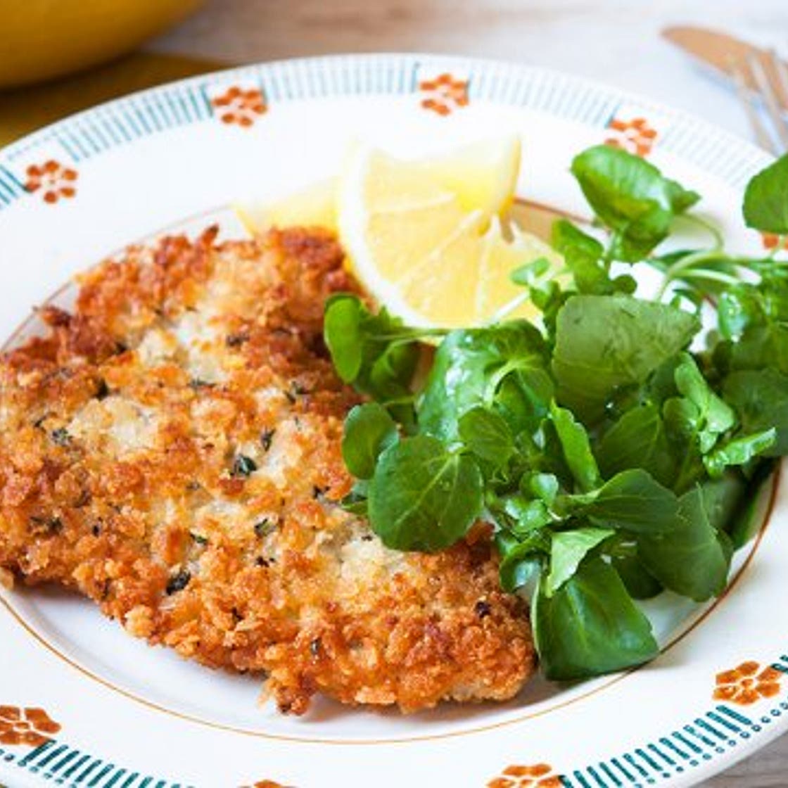 Lemon and thyme pork schnitzel