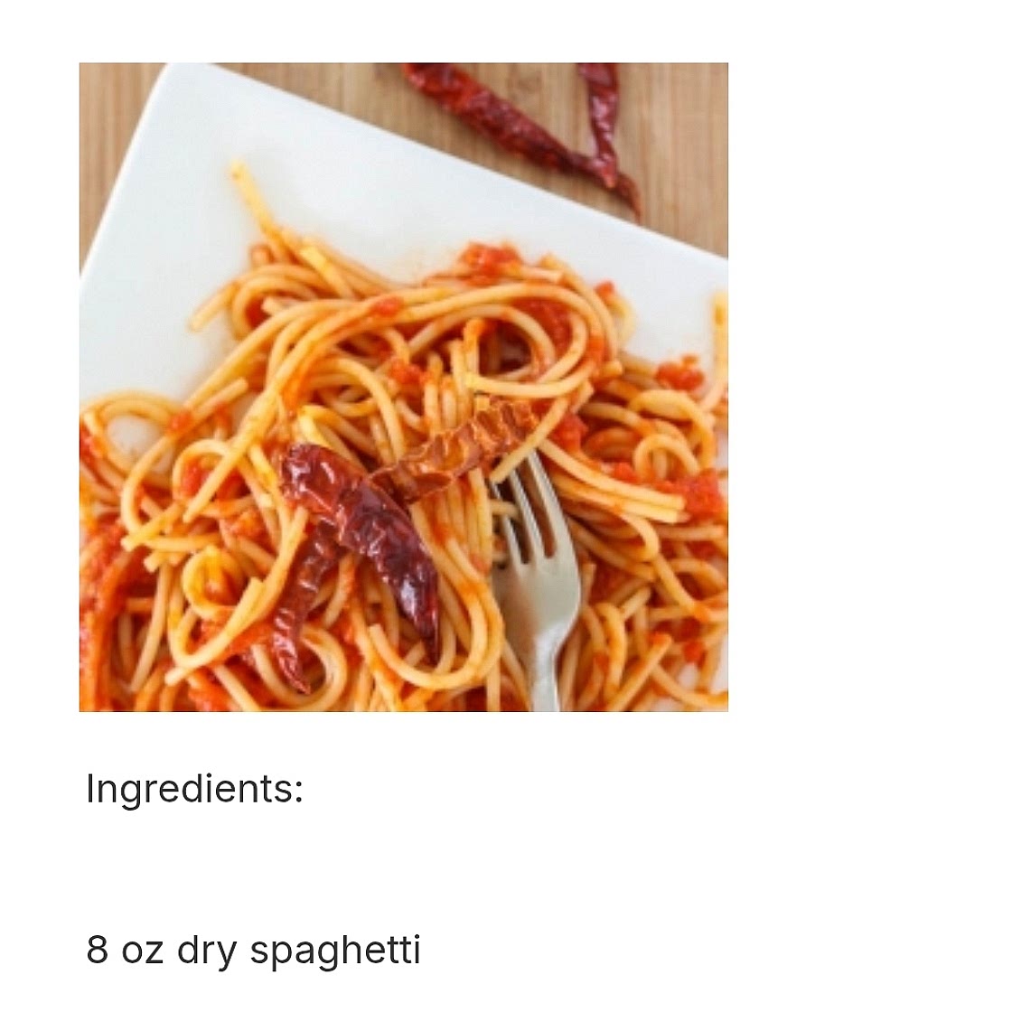 Spaghetti all'arrabiata