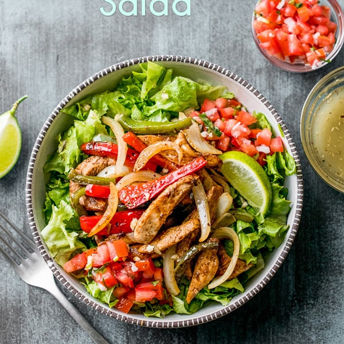 Chicken Fajita Salad With Cumin-Lime Dressing