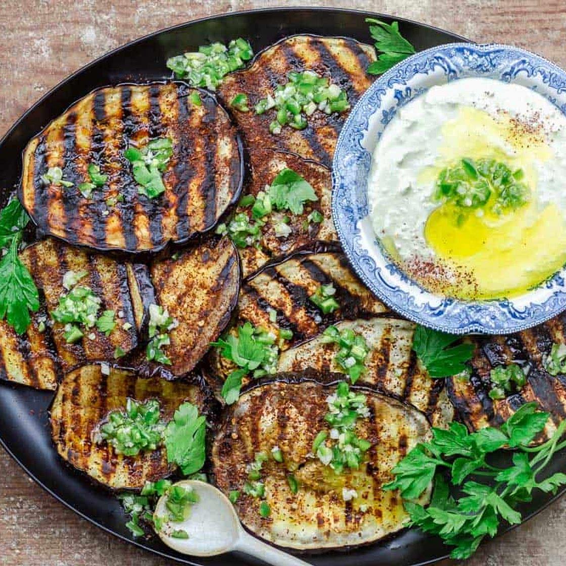 Mediterranean Grilled Eggplant with Whipped Feta