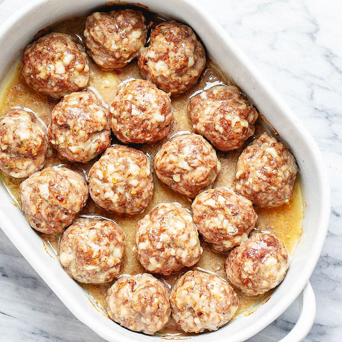Cheesy Meatballs Casserole {Low Carb}