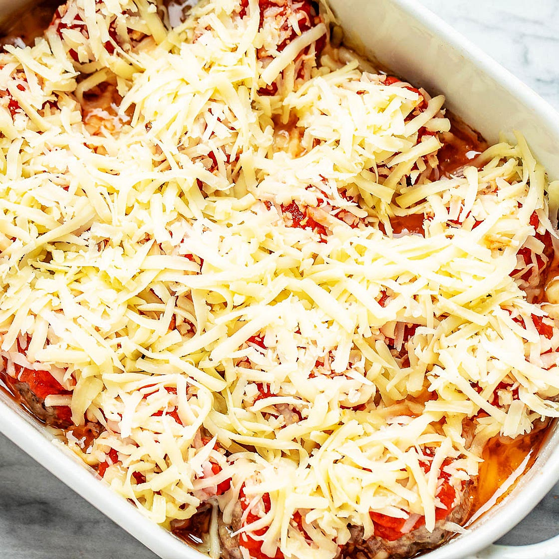 Cheesy Meatballs Casserole {Low Carb}