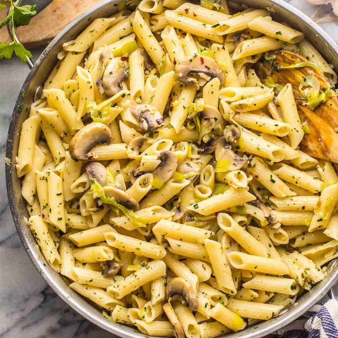 Leek and Mushroom Pasta