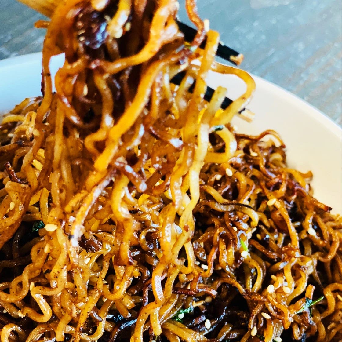 Stir Fried Garlic Ramen Noodles