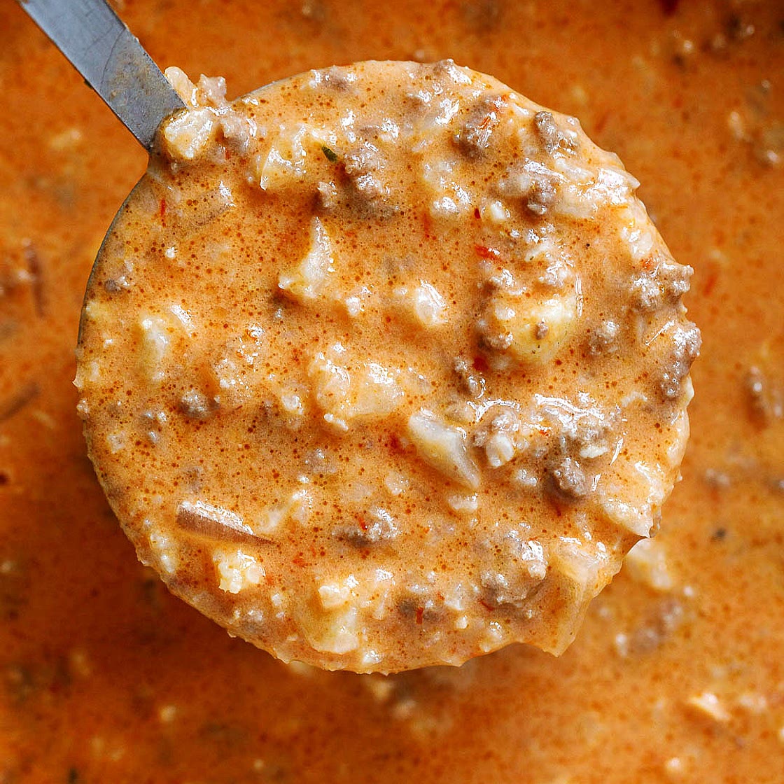 Creamy Cauliflower Ground Beef Soup